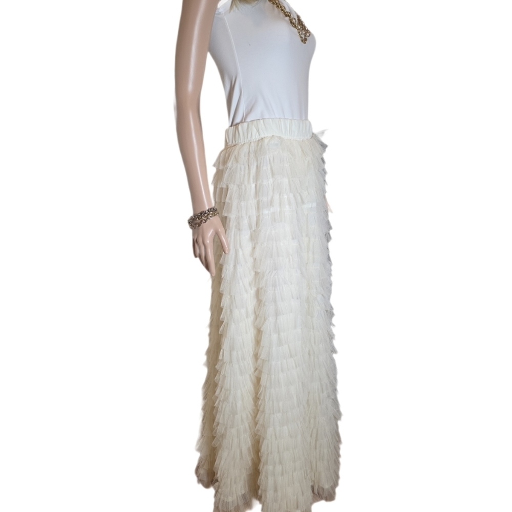Chicwish Swan Cloud Tulle Tiered Maxi EUC M/L - Picture 6 of 17